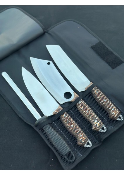 Verzalit Saplı Taşıma Çantalı Şef, Kasap, Mutfak Bıçak Seti modelleri