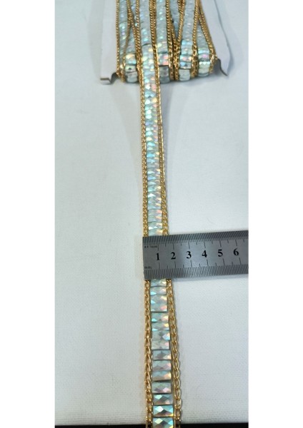 Özel Kristal Taşlı Janjanlı Gold Zincirli Yapıştırma Şerit indirimleri