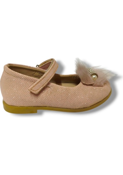 3084-20 Tüylü Simli Deri Kız Çocuk Babet 21-25 fiyatları