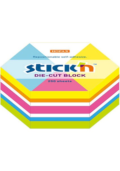 Stickn 61X67 Neon Altıgen Yaprakşkn Notblok 250Y