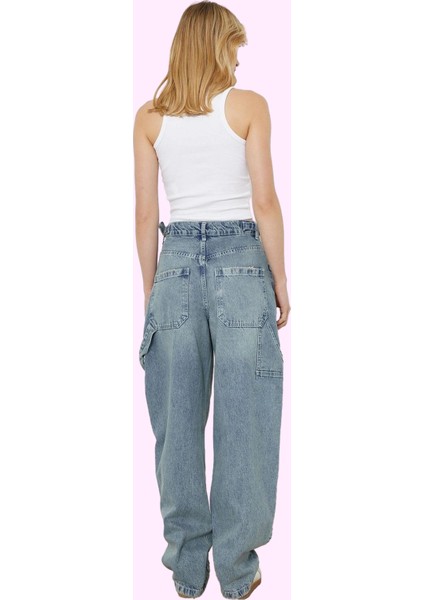 Kadın Denim Baggy Jean Pantolon Yüksek Bel Casual Tasarım Günlük Kullanım Kaliteli Malzeme modelleri