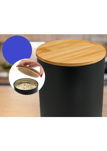 Gbmotion Siyah Metal Ekmek Kutusu ve 3’lü Saklama Kabı Seti – Siyah Mat Gövde & Bambu Kapaklı, Modern Mutfak Seti 32,5 x 21 x 15 cm fiyatları