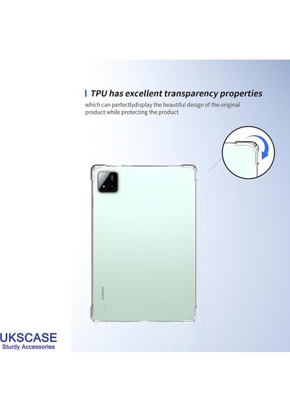 Xiaomi Mi Pad 7/7 Pro 11.2 Inch 2024 Uyumlu Airbag Shockproof Tasarım Şeffaf Kılıf modelleri