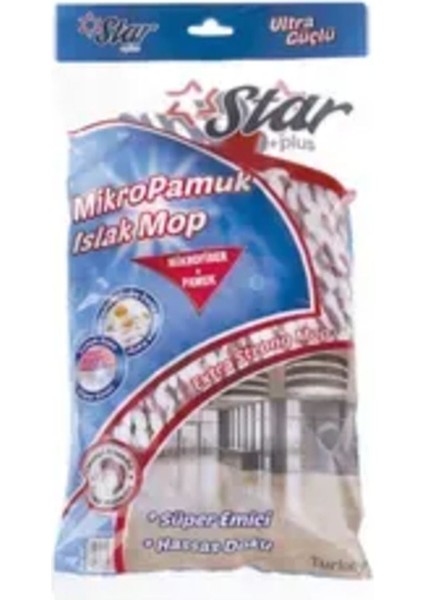 Yumuşak Mikro Pamuk Geniş Islak Mop, Temizlik Için Uygun ve Hafif Tasarım