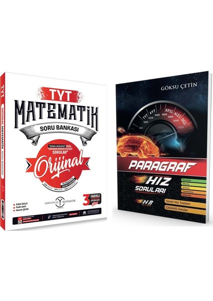 Tyt Orijinal Matematik ve Hız Renk Paragraf Soru Bankası Seti 2 Kitap
