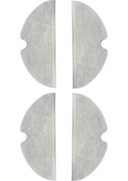 Gri Renkli 4'lü Mop Bezi Seti, Robot Süpürge Yedek Parça