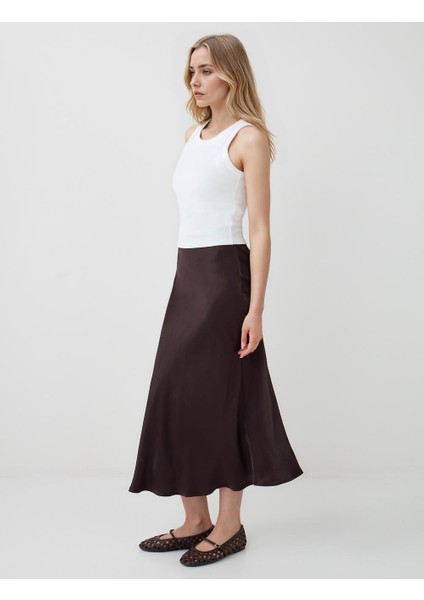 Kahverengi Normal Bel Dar Kesim Uzun Saten Etek fiyatları