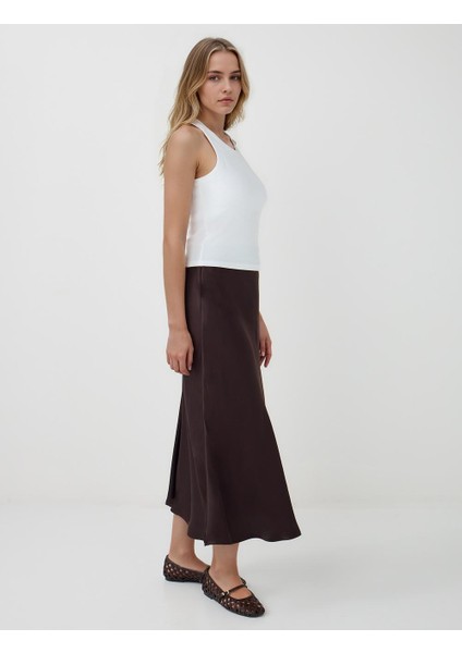 Kahverengi Normal Bel Dar Kesim Uzun Saten Etek modelleri
