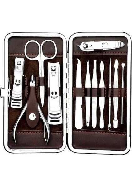 Profesyonel Çelik Manikür Pedikür Seti 12 Parça