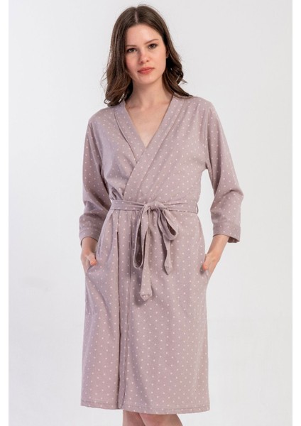 Pamuklu Kadın Büyük Beden 3/4kol Sabahlık , 503015