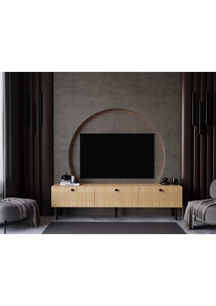 Melura Tv Ünitesi - Tv Sehpası 180 cm %100 Mdf Lake Ahşap Ayaklı