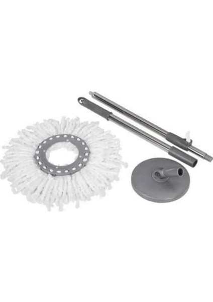 Uzayabilen Saplı Püsküllü Döner Başlıklı Temizlik Mop, Gri
