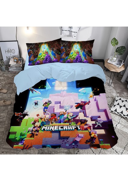 MINECRAFT3D Baskılı Çift Kişilik Nevsim Takımı
