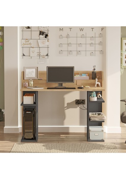 Pantego 124CM Çalışma Masası Bilgisayar Masası Raflı Beyaz Pan1-Sa modelleri