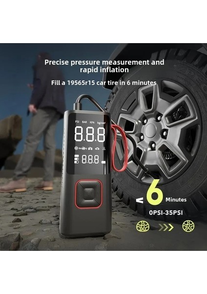 3in1 Kablosuz USB Type-C 3*2000MAH Göstergeli Oto Lastik Hava Pompası modelleri