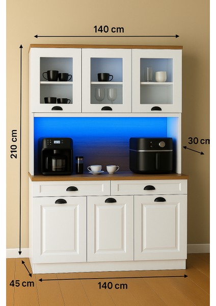 Barista Kahve Köşesi Çok Amaçlı Mutfak Dolabı Kiler Ardiye Dolabı