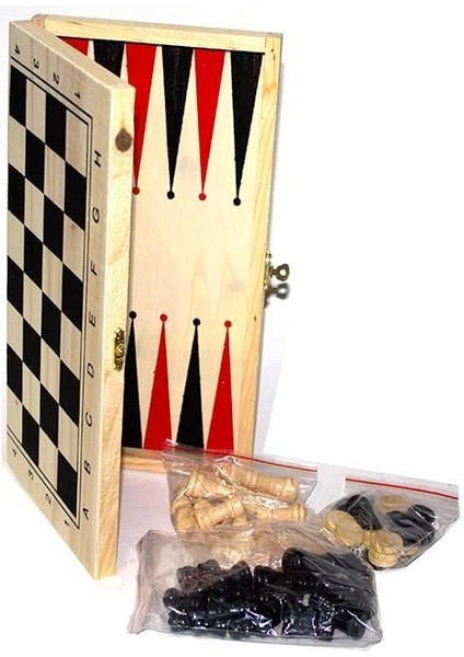 Ahşap Tavla Satranç Hobi Oyun Seti