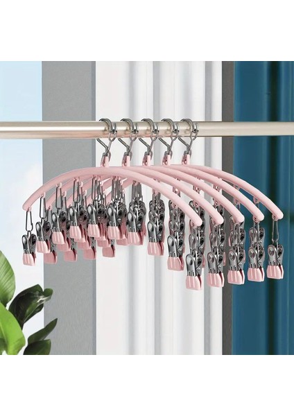 1 Adet Silikon Kaplamalı Çoklu Şal-Çorap-Kravat-Şapka Askısı | Pembe Çok Mandallı Gardırop Düzenleme fiyatları