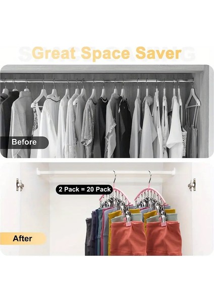 1 Adet Silikon Kaplamalı Çoklu Şal-Çorap-Kravat-Şapka Askısı | Pembe Çok Mandallı Gardırop Düzenleme fırsatları