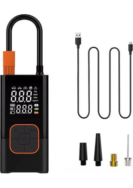 Dijital Kablosuz USB 2*2000MAH Göstergeli Oto Lastik, Bisiklet Hava Pompası Kompresörü