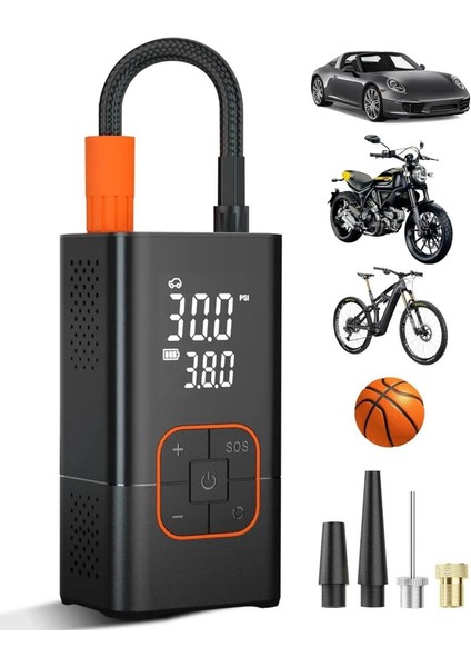 Dijital Kablosuz USB 2*2000MAH Göstergeli Oto Lastik, Bisiklet Hava Pompası Kompresörü fiyatları