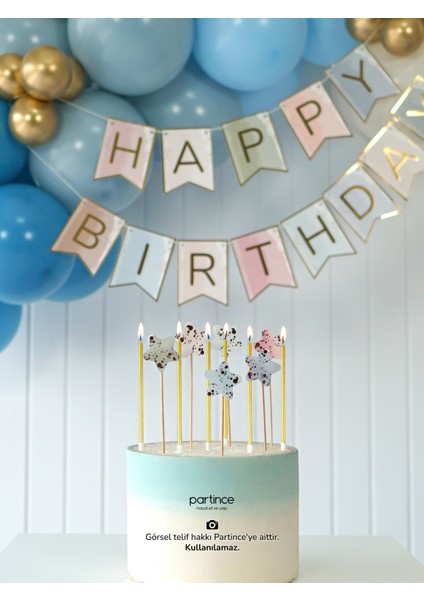 1 Yaş Balonu Doğum Günü Balon Zinciri Pastel Mavi Parti Seti fırsatları