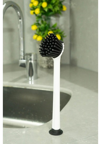 Iki Adet Vantuzlu Silikon Lavabo ve Tezgah Temizleme Fırçası Seti modelleri