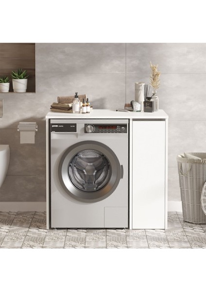 Wide Çamaşır Makinesi Dolabı Çekmeceli Beyaz Wıd1-W fiyatları
