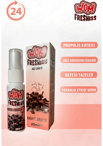 Ağız Spreyi, Ağız Kokusu Önleyici Sprey, Propolis Katkılı, 20ML, Alkolsüz, Karanfil Aromalı fiyatları