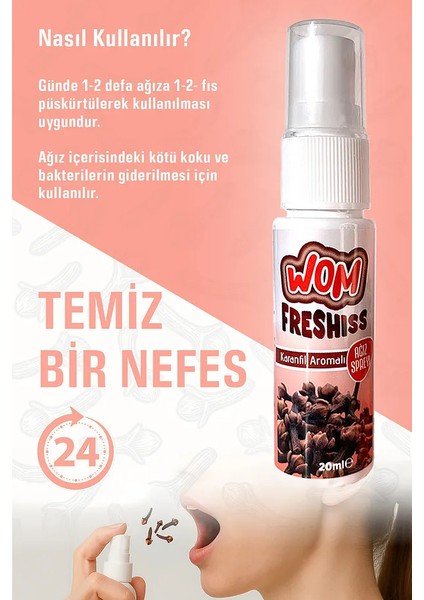 Ağız Spreyi, Ağız Kokusu Önleyici Sprey, Propolis Katkılı, 20ML, Alkolsüz, Karanfil Aromalı modelleri