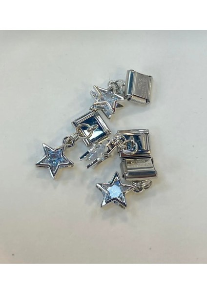 Nomi Yıldızlı Geometrik Desenli 1 Adet Italyan Charm