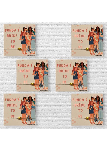 Söz & Nişan & Nikah & Bride To Be Hediyelik Plastik Kalp Bileklik Tasarım Kart 6 Adet 9x9 fiyatları