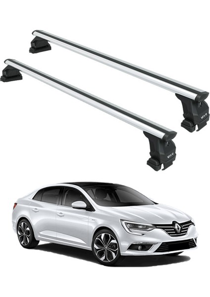 Renault Megane Sedan 4 2016-2025 Oluksuz Üst Tavan Portbagaj Taşıyıcı Ara Atkısı Toros Serisi Pro 4 Gri