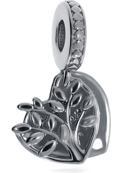 Kadın 'en Sevdiğim Yerde Birlikte Olmak' Yazılı Ağaç Detay Sallantılı Charm