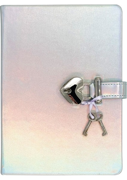 Hush Hush Kilitli Kutulu Metalik Çizgili Defter Gümüş 124-1909 fiyatları