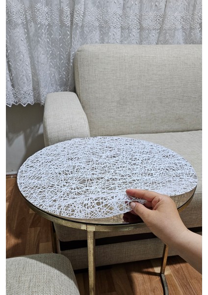 Yuvarlak Sehpa Örtüsü Silinebilir Su Geçirmez Dantel Desenli Masa Örtüsü Lüx Orta Sehpa Çeyizlik fiyatları