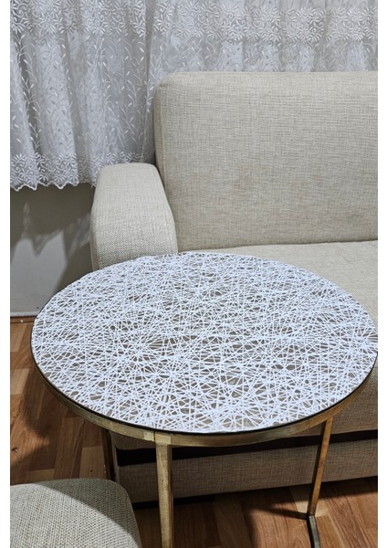 Yuvarlak Sehpa Örtüsü Silinebilir Su Geçirmez Dantel Desenli Masa Örtüsü Lüx Orta Sehpa Çeyizlik fırsatları
