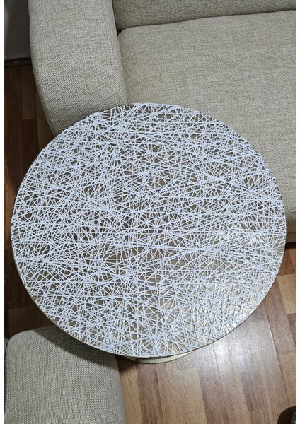 Yuvarlak Sehpa Örtüsü Silinebilir Su Geçirmez Dantel Desenli Masa Örtüsü Lüx Orta Sehpa Çeyizlik indirimleri