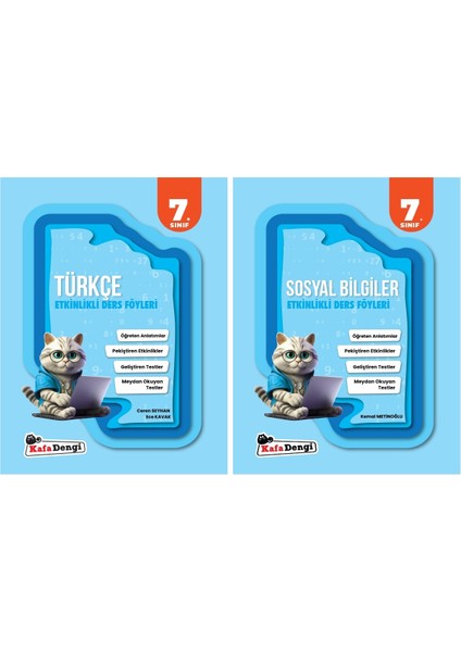Kafadengi 2025 7. Sınıf Türkçe + Sosyal Bilgiler Etkinlikli Ders Föyleri Seti 2 Kitap