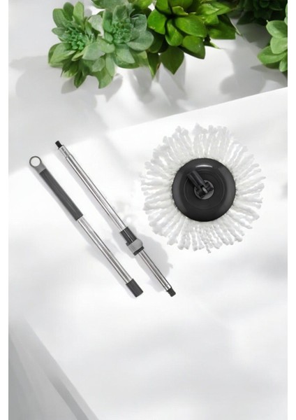 Krom 360° Dönen Başlıklı 3'lü Temizlik Seti, 120CM, Püsküllü modelleri
