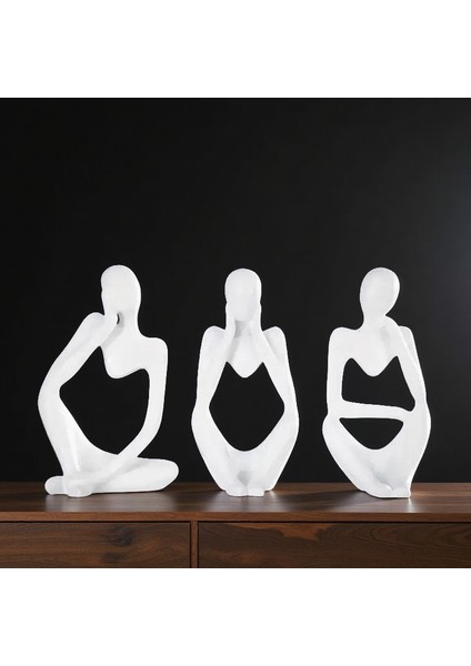 Düşünen Insan Figürleri – Modern Minimalist Düşünen Figürler Seti
