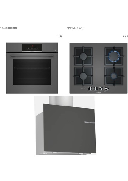 (HBJ559EH6T - PPP6A9B20O - DWF65AJ70T) ANTRASİT EXCLUSİVE ITHAL ANKASTRE SET 165
