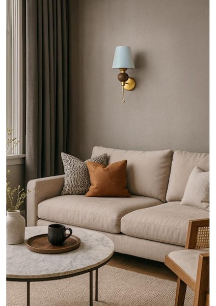 Tekli Perge Aplik Doğal Ahşap Toplu Eskitme Boyalı Krem Şapkalı