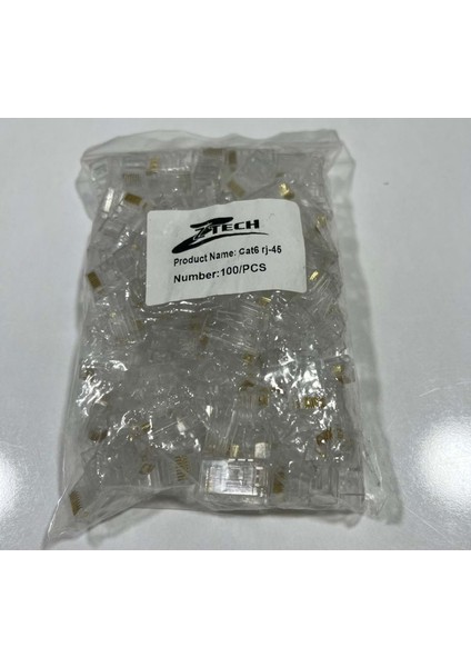 Ztech Rj-45 Cat5 Konnektör 100 Lü Paket