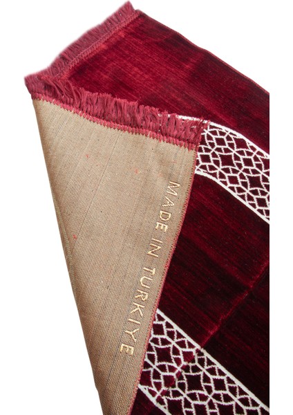 Mihrap Motifli Kadife Seccade Bordo fırsatları