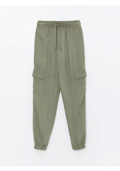 Lcw Kids Haki Beli Lastikli Kız Çocuk Kargo Jogger Pantolon
