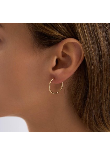 14K Altın Halka Küpe 1,2 mm 1.8 cm Gizli Kilit fiyatları