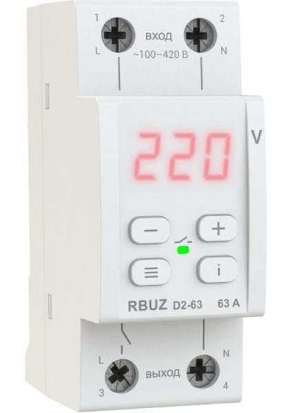 Rbuz Voltaj ve Akım Koruma Rölesi Yüksek Alçak Gerilim Akım Yıldırım Koruyucu - D2-63(Red) modelleri