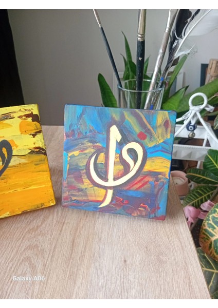 Vav Harfi Temalı Dekoratif Masaüstü Üçlü Tablo Seti fiyatları