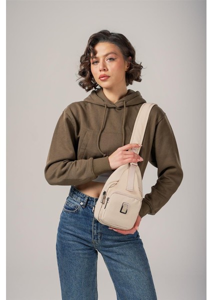 CCS 17994 Lüks Krem Renk Omuz Ve Kol Çantası